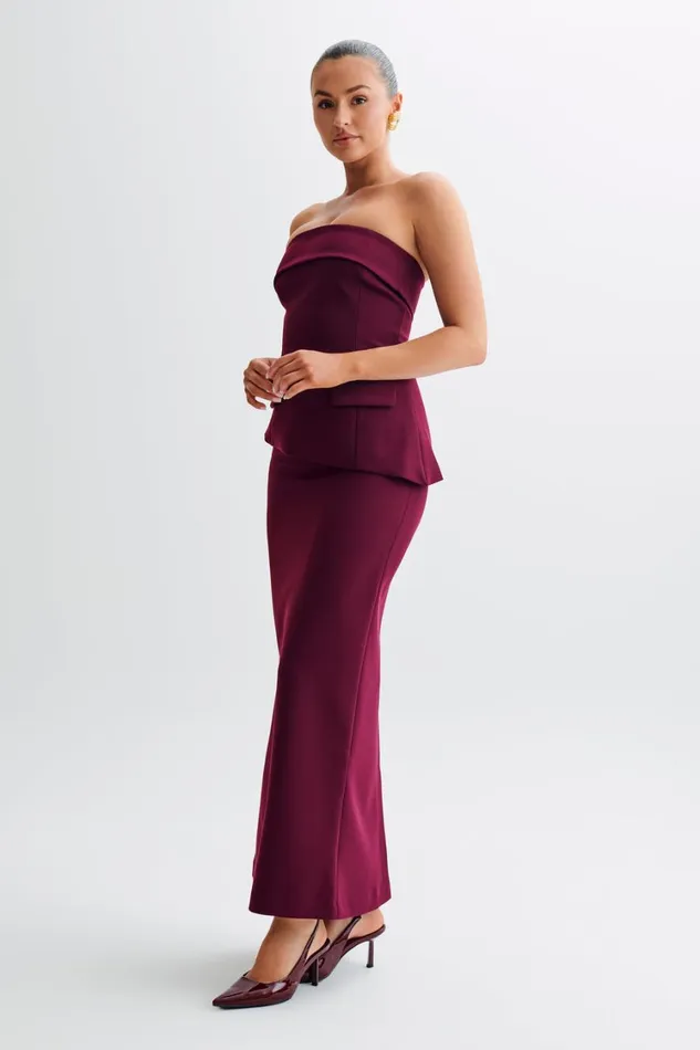 Women Meshki Tops Micah Suiting Strapless Top 8211 Plum
