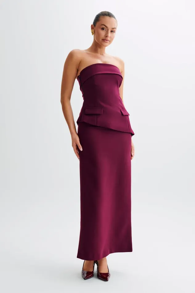 Women Meshki Tops Micah Suiting Strapless Top 8211 Plum