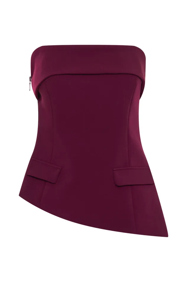 Women Meshki Tops Micah Suiting Strapless Top 8211 Plum
