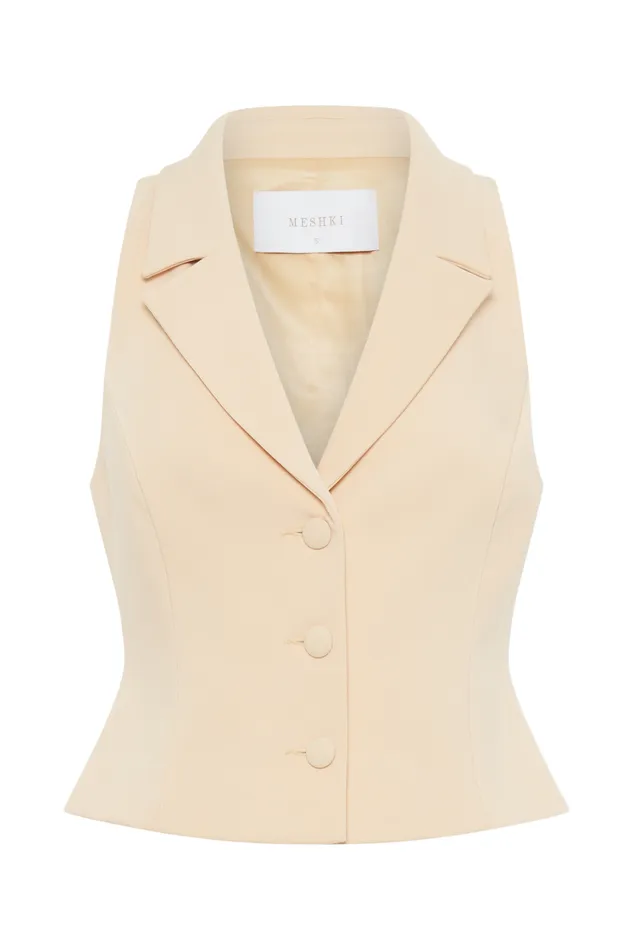 Women Meshki Tops Mura Suiting Vest 8211 Peach