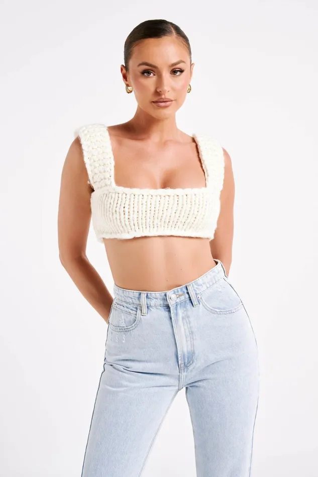 Women Meshki Tops Ninetta Knit Bralette 8211 Ivory