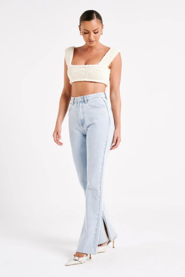 Women Meshki Tops Ninetta Knit Bralette 8211 Ivory