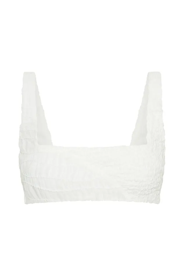 Women Meshki Tops Nyah Textured Crop Top 8211 White