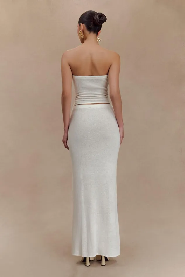 Women Meshki Tops Phoebe Strapless Tie Knit Top 8211 Ivory
