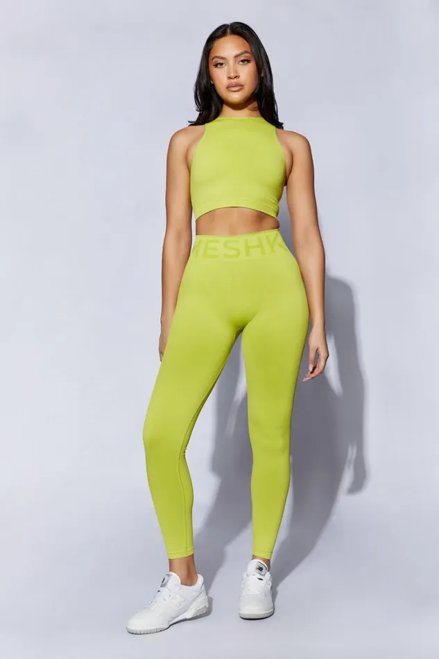 Women Meshki Tops Pippa Racer Tank Top 8211 Lime Green