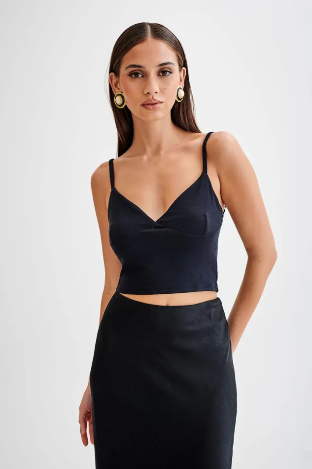 Women Meshki Tops Porter Modal Cami Top 8211 Black