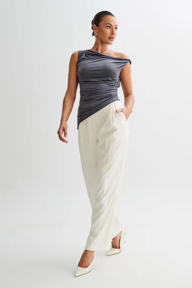 Women Meshki Tops Prianyka Slinky Sleeveless Top 8211 Charcoal