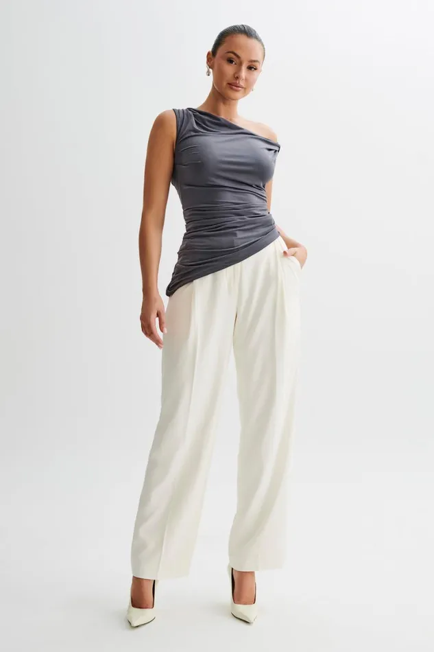 Women Meshki Tops Prianyka Slinky Sleeveless Top 8211 Charcoal