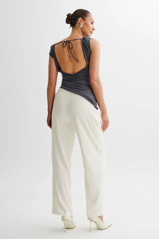 Women Meshki Tops Prianyka Slinky Sleeveless Top 8211 Charcoal