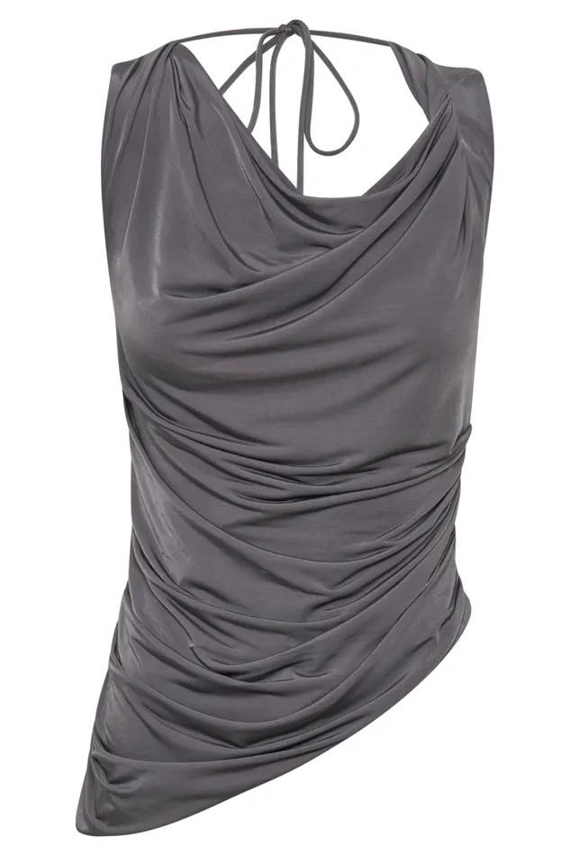 Women Meshki Tops Prianyka Slinky Sleeveless Top 8211 Charcoal