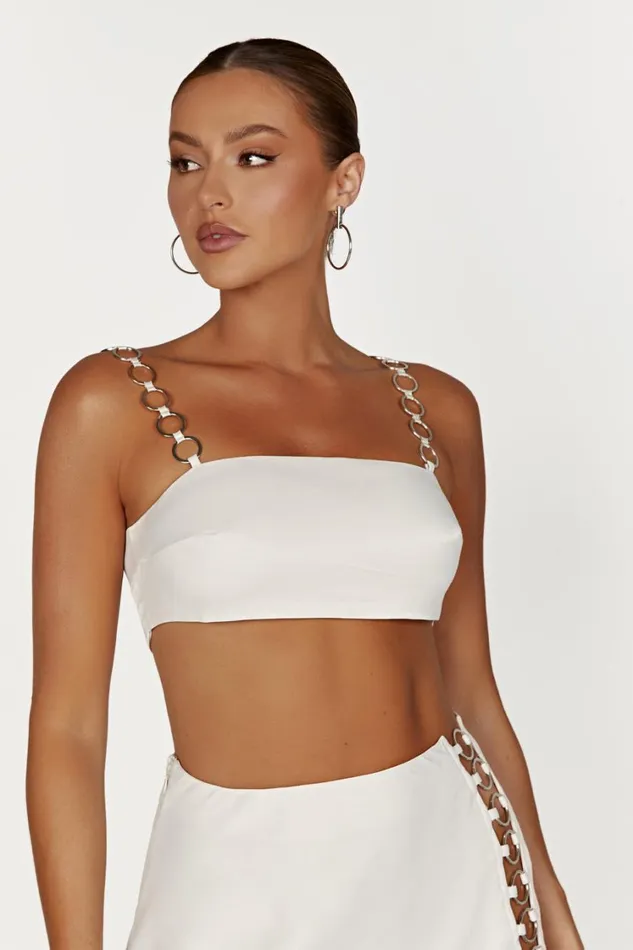 Women Meshki Tops Pyper Ring Crop Top 8211 Beige