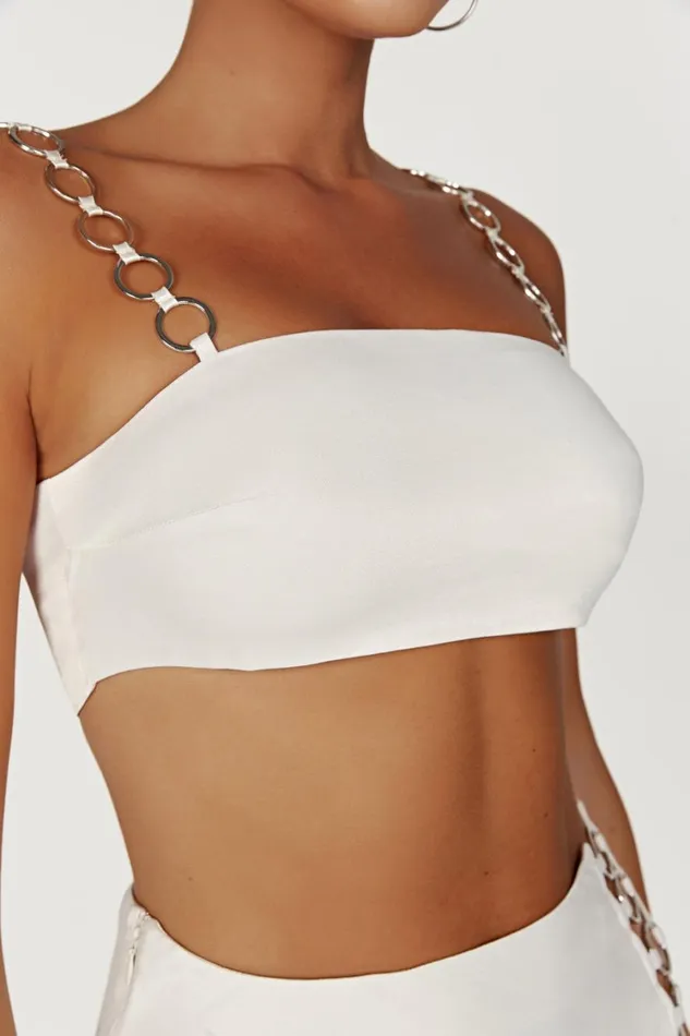 Women Meshki Tops Pyper Ring Crop Top 8211 Beige