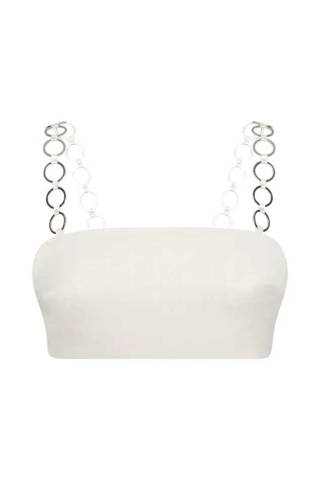 Women Meshki Tops Pyper Ring Crop Top 8211 Beige