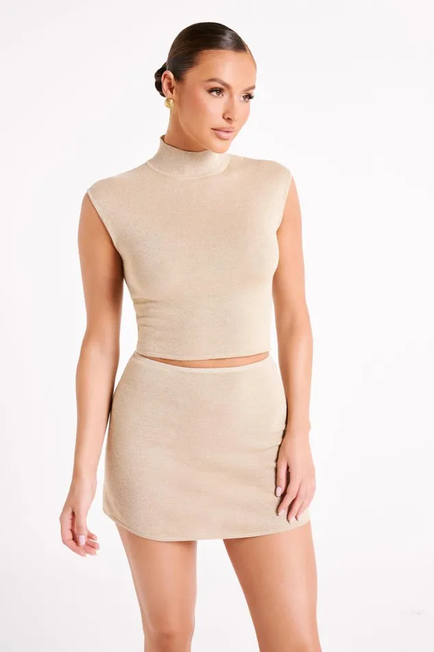 Women Meshki Tops Reynalda Sleeveless Knit Top 8211 Gold