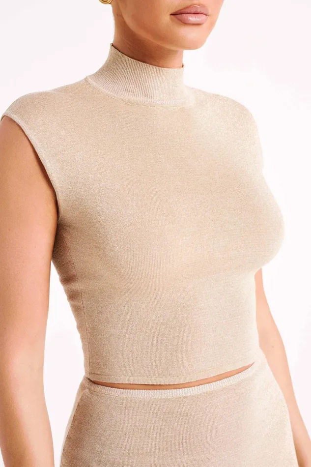 Women Meshki Tops Reynalda Sleeveless Knit Top 8211 Gold