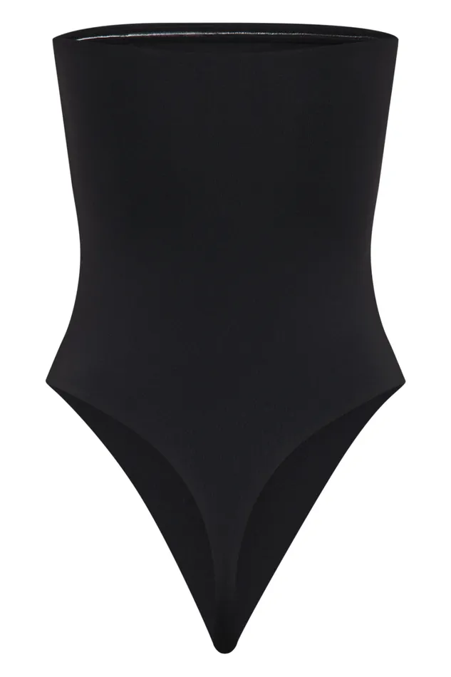 Women Meshki Tops Romina Recycled Nylon Ruched Bodysuit 8211 Black