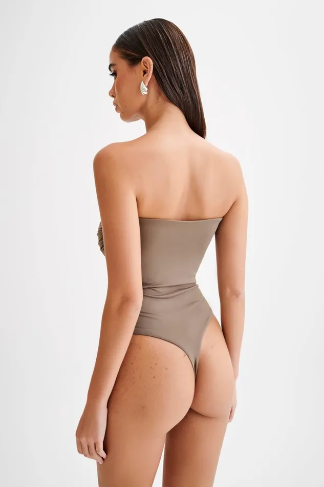 Women Meshki Tops Romina Recycled Nylon Ruched Bodysuit 8211 Coco
