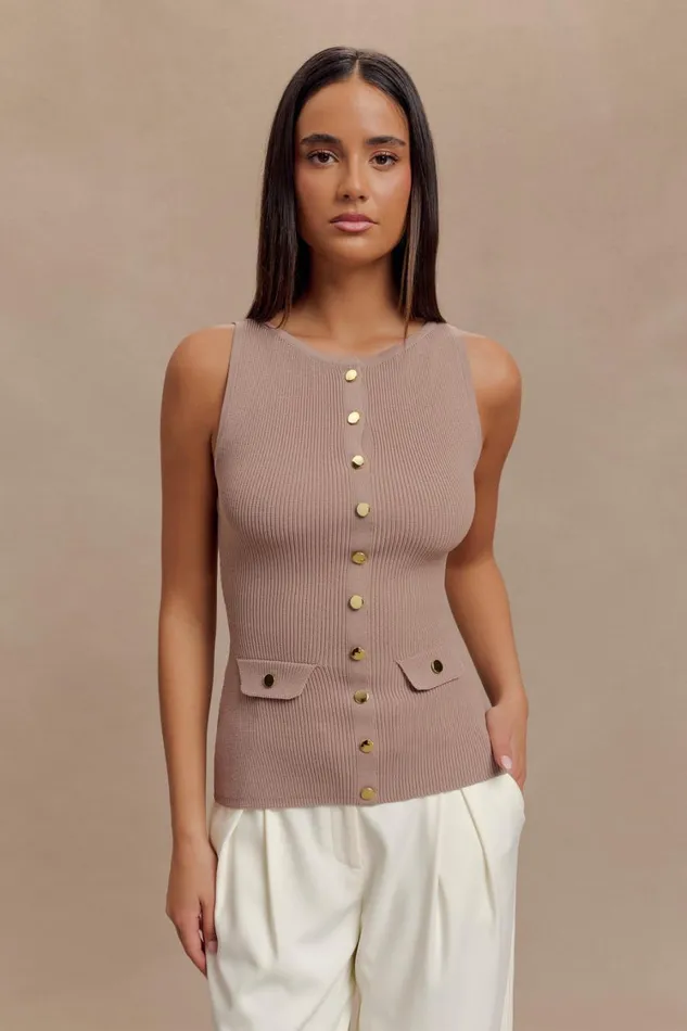 Women Meshki Tops Sawyer Longline Top 8211 Taupe