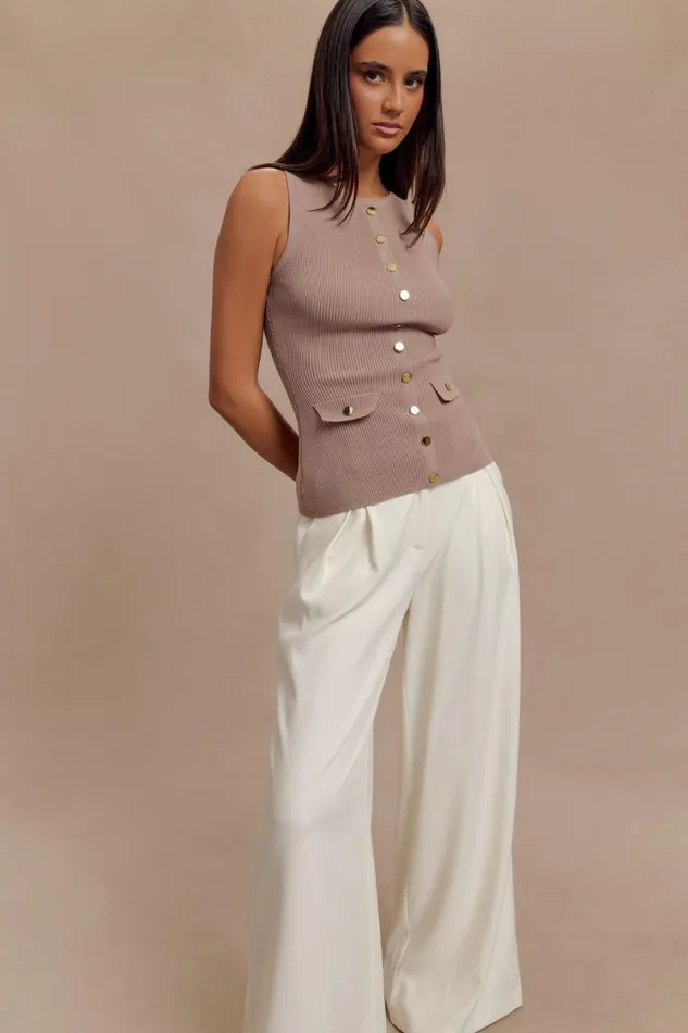 Women Meshki Tops Sawyer Longline Top 8211 Taupe
