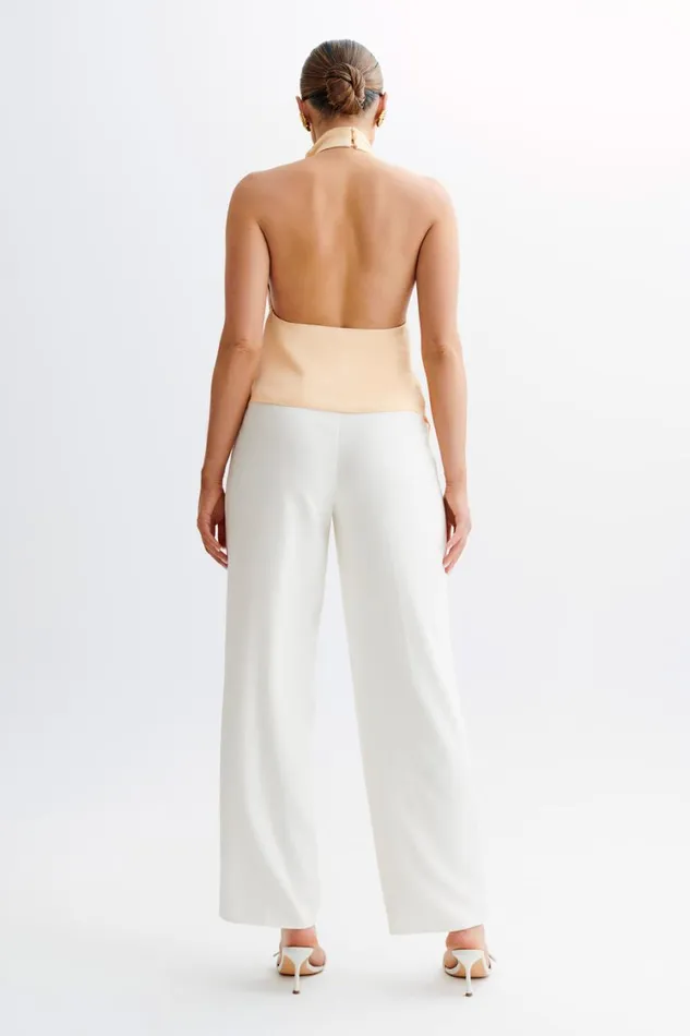 Women Meshki Tops Seraphine Satin Halter Top 8211 Peach