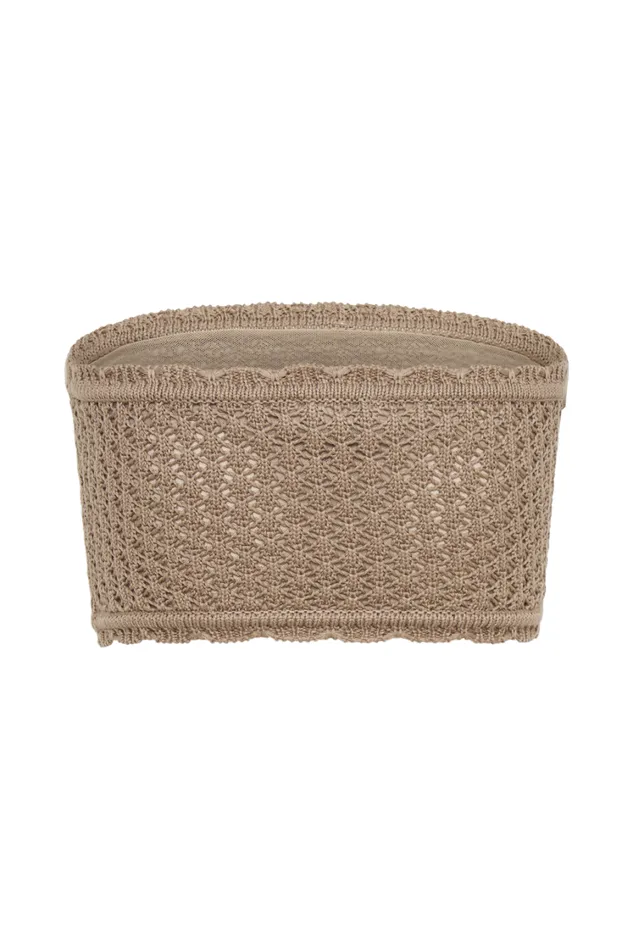 Women Meshki Tops Serina Knit Crop Top 8211 Taupe