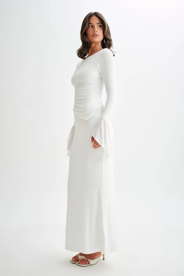 Women Meshki Tops Stevie Bell Sleeve Slinky Top 8211 White