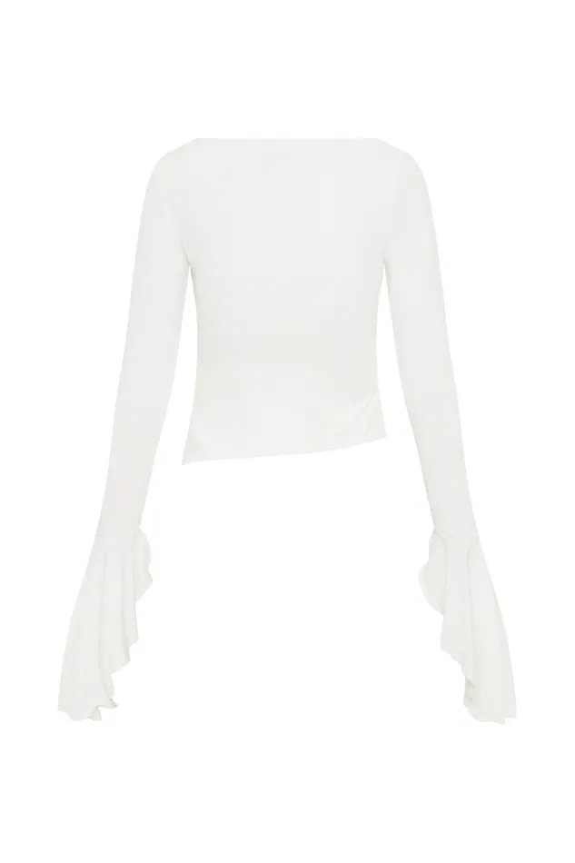 Women Meshki Tops Stevie Bell Sleeve Slinky Top 8211 White