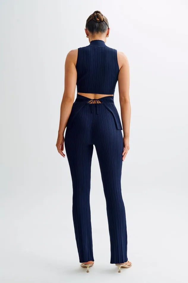 Women Meshki Tops Tanya Cut Out High Neck Top 8211 Navy