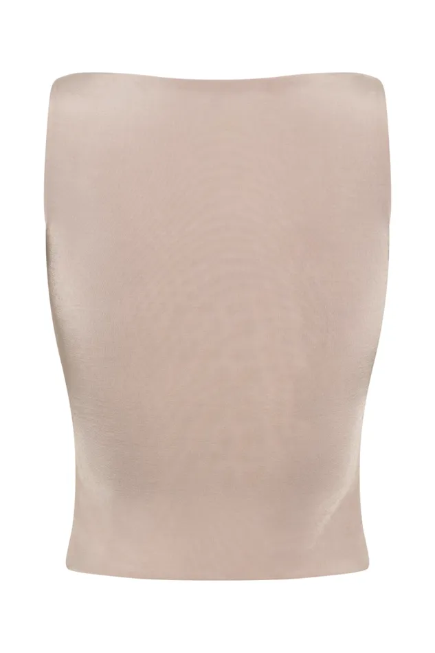 Women Meshki Tops Tiarna Slinky Ruched Top 8211 Taupe