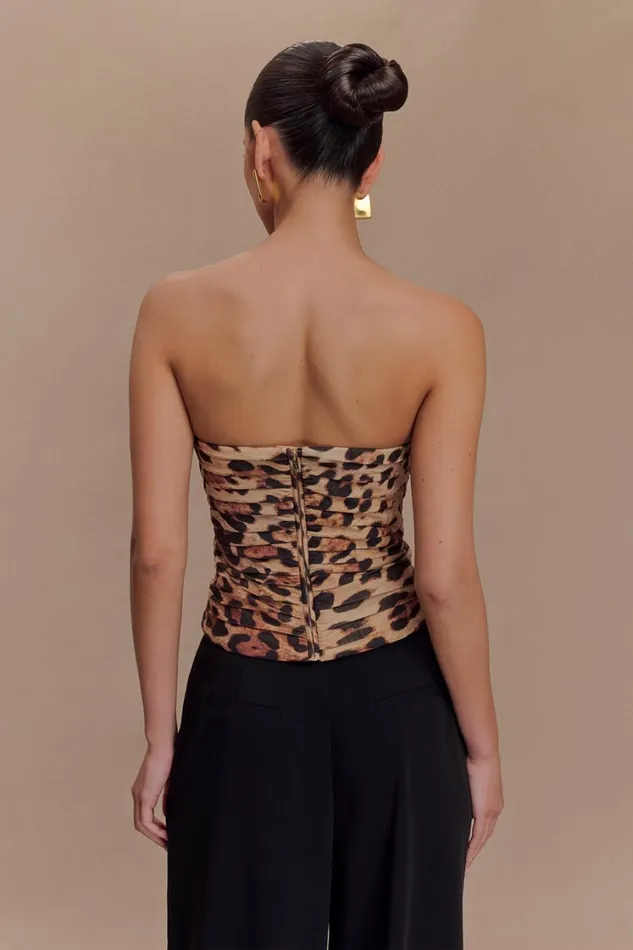 Women Meshki Tops Tokio Suiting Corset 8211 Leopard Print