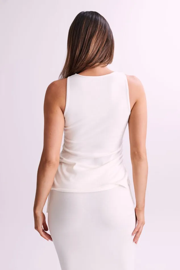 Women Meshki Tops Tristan Ruched Knit Top 8211 Ivory