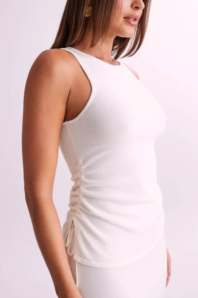 Women Meshki Tops Tristan Ruched Knit Top 8211 Ivory