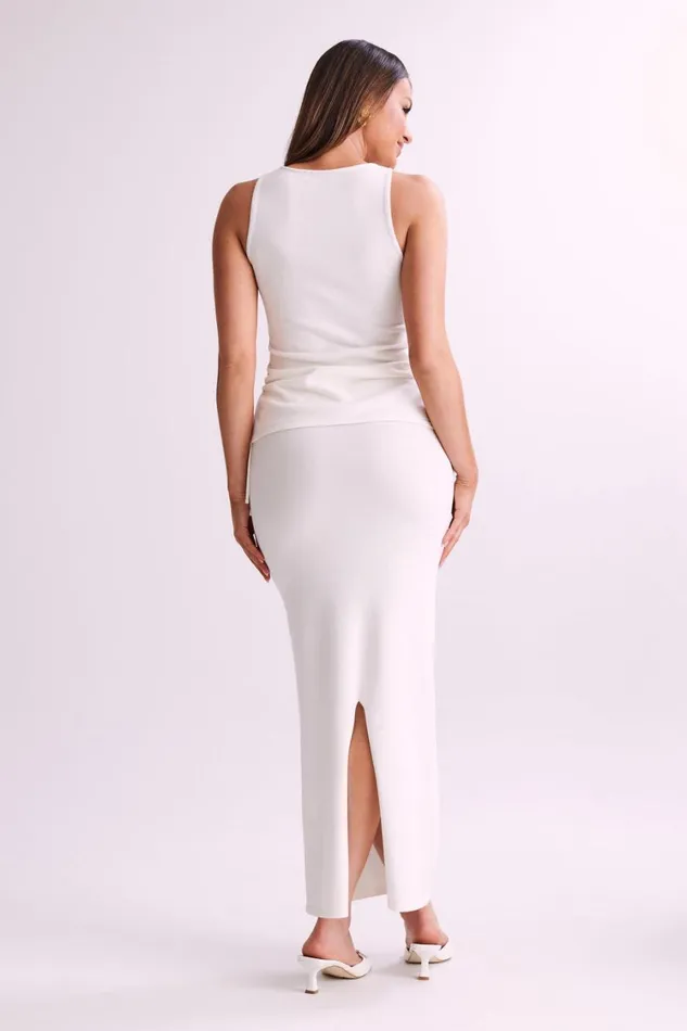 Women Meshki Tops Tristan Ruched Knit Top 8211 Ivory