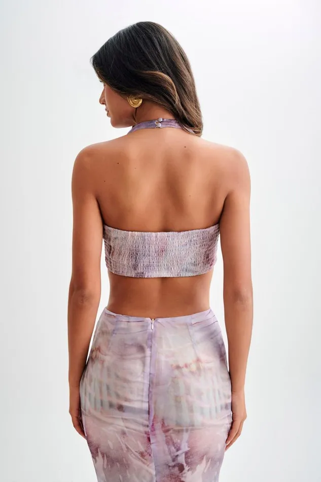 Women Meshki Tops Ursula Shell Hardware Halter Top 8211 Mermaid Shell Print