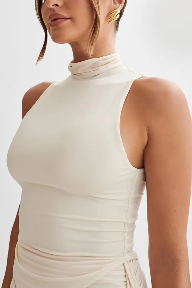 Women Meshki Tops Wren Slinky Turtle Neck Top 8211 Buttercream