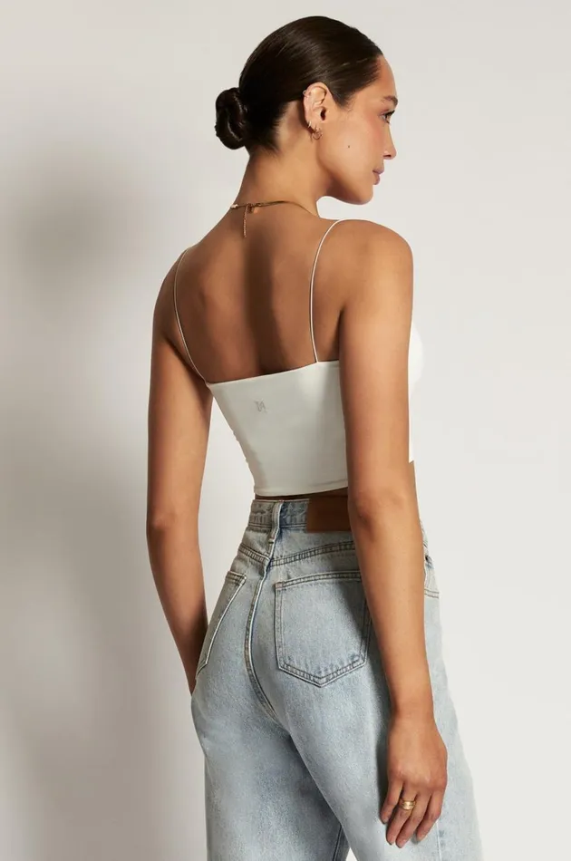 Women Meshki Tops Yvonne Cami Crop Top 8211 White