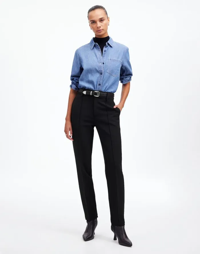 Women MidRise Slim Ankle Pant True Black Madewell Pants