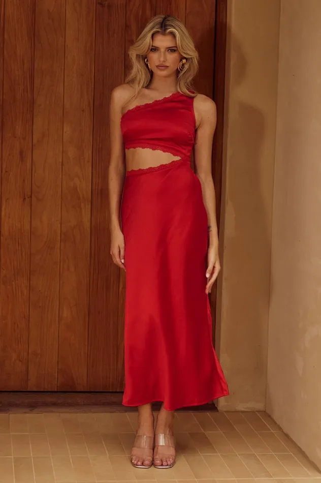 Women Midi Dresses Runaway The Label ALTA LONG MIDI DRESS Red