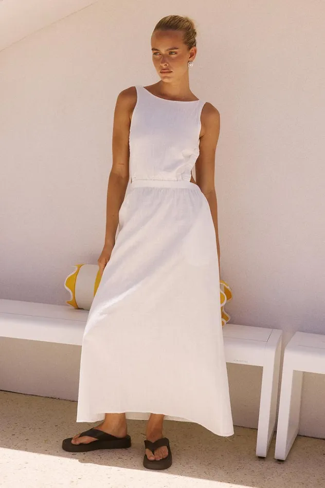 Women Midi Dresses Runaway The Label BELA MIDI DRESS White