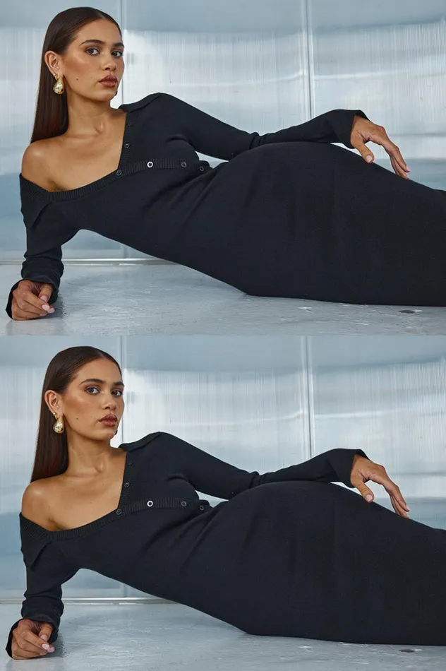 Women Midi Dresses Runaway The Label CASA MIDI DRESS Black