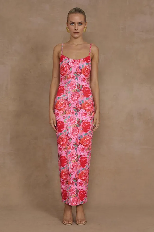 Women Midi Dresses Runaway The Label DEIA MIDI DRESS Begonia Print