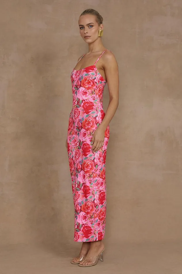 Women Midi Dresses Runaway The Label DEIA MIDI DRESS Begonia Print