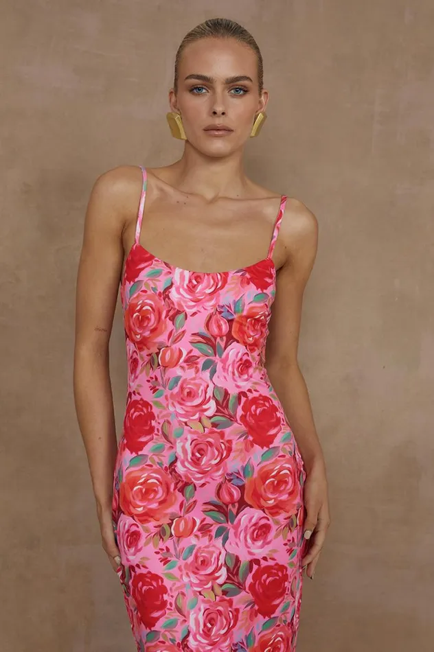 Women Midi Dresses Runaway The Label DEIA MIDI DRESS Begonia Print