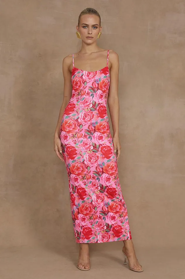 Women Midi Dresses Runaway The Label DEIA MIDI DRESS Begonia Print