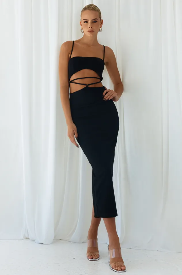 Women Midi Dresses Runaway The Label HARPER MIDI DRESS Black