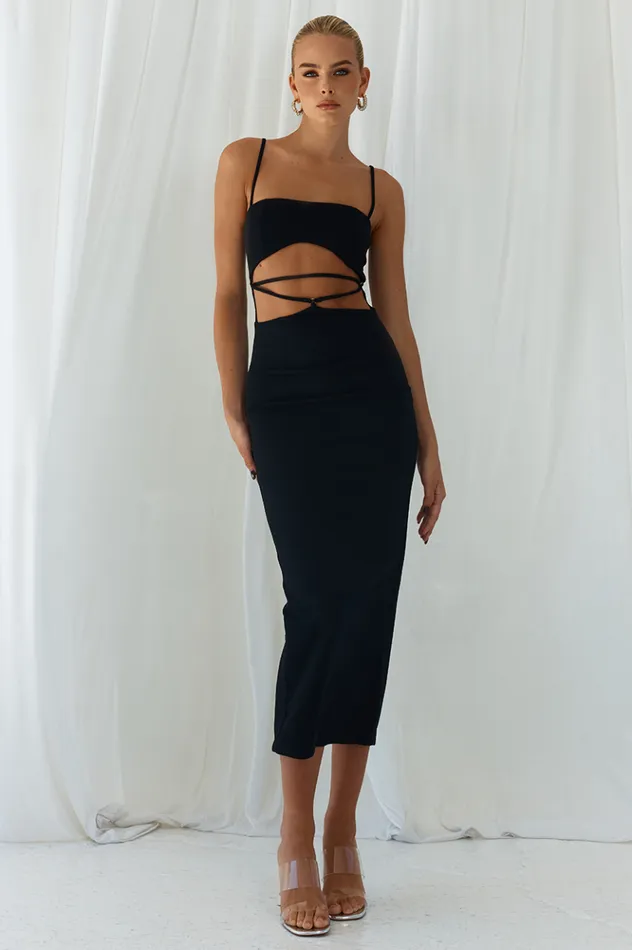 Women Midi Dresses Runaway The Label HARPER MIDI DRESS Black Women Midi Dresses Runaway The Label HARPER MIDI DRESS Black