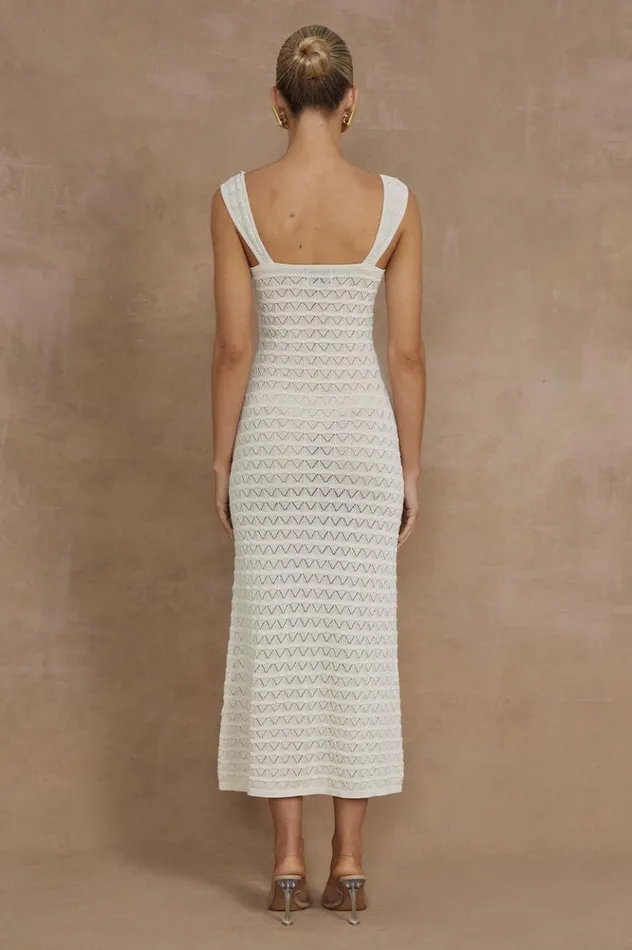 Women Midi Dresses Runaway The Label JUNO MIDI DRESS Ivory