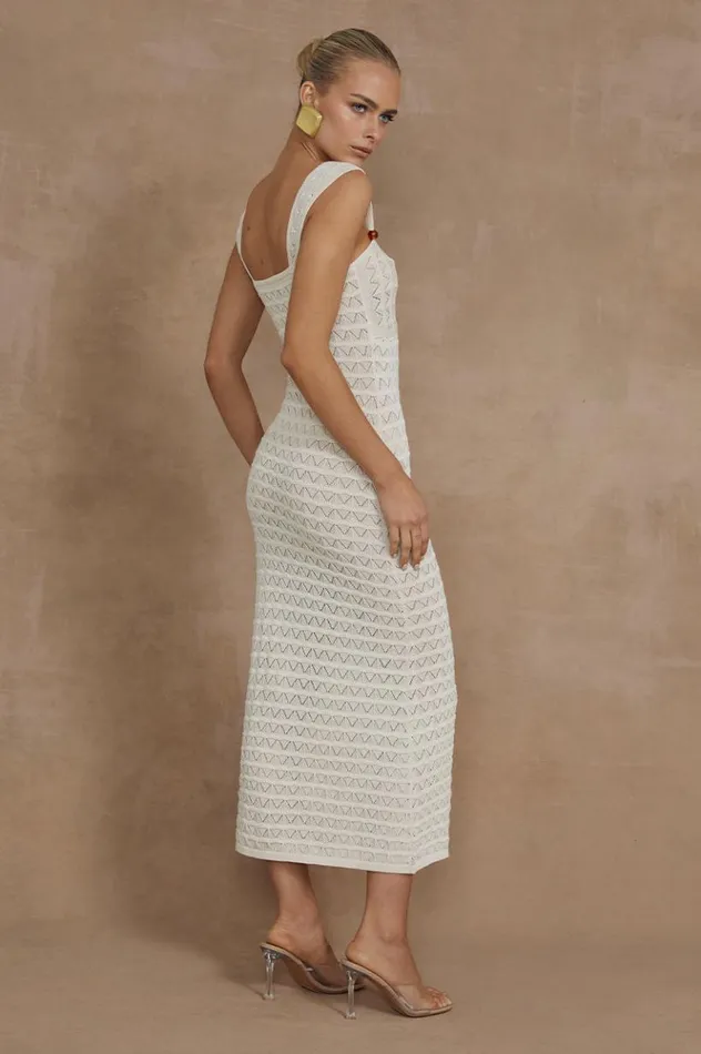 Women Midi Dresses Runaway The Label JUNO MIDI DRESS Ivory