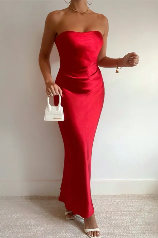 Women Midi Dresses Runaway The Label KRISTINE DRESS Red
