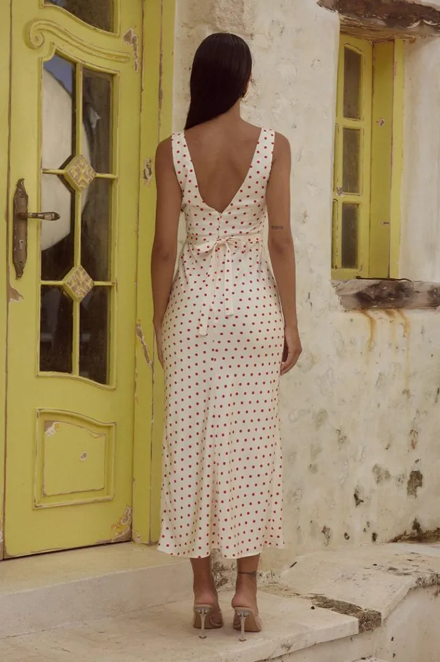 Women Midi Dresses Runaway The Label LIVI MIDI DRESS Whitered